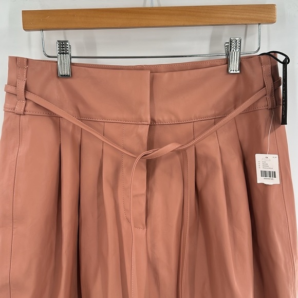 Anthropologie Blank NYC Chelsea Faux Leather Cropped Belted Pants in Peach 29 NW - Picture 5 of 9